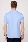 Erkek Polo Yaka Slim Fit Yaka ve Kol Şeritli Pike  Tişört