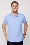 Erkek Polo Yaka Slim Fit Yaka ve Kol Şeritli Pike  Tişört