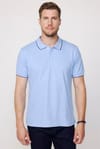 Erkek Polo Yaka Slim Fit Yaka ve Kol Şeritli Pike  Tişört