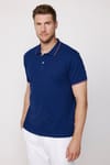 Erkek Polo Yaka Slim Fit Yaka ve Kol Şeritli Pike  Tişört