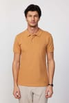 Erkek Polo Yaka Slim Fit Düz Pamuk Pike Tarçın Tişört