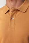 Erkek Polo Yaka Slim Fit Düz Pamuk Pike Tarçın Tişört