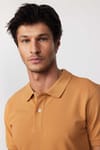 Erkek Polo Yaka Slim Fit Düz Pamuk Pike Tarçın Tişört
