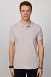 Erkek Slim Fit Dar Kesim Pamuklu Yumuşak Dokulu Serin Tutan Kumaş Düz Pike Küllü Pembe Polo Yaka Tişört