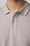 Erkek Slim Fit Dar Kesim Pamuklu Yumuşak Dokulu Serin Tutan Kumaş Düz Pike Küllü Pembe Polo Yaka Tişört