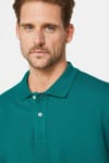 Erkek Slim Fit Dar Kesim %100 Pamuk Düz Pike Yeşil Polo Yaka Tişört