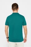 Erkek Slim Fit Dar Kesim %100 Pamuk Düz Pike Yeşil Polo Yaka Tişört