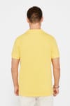 Erkek Slim Fit Dar Kesim %100 Pamuk Düz Pike Sarı Polo Yaka Tişört