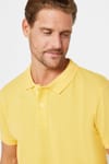 Erkek Slim Fit Dar Kesim %100 Pamuk Düz Pike Sarı Polo Yaka Tişört