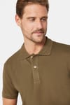 Erkek Slim Fit Dar Kesim %100 Pamuk Düz Pike Haki Polo Yaka Tişört