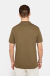 Erkek Slim Fit Dar Kesim %100 Pamuk Düz Pike Haki Polo Yaka Tişört