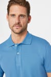 Erkek Slim Fit Dar Kesim %100 Pamuk Düz Pike İndigo Polo Yaka Tişört