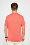 Erkek Slim Fit Dar Kesim %100 Pamuk Düz Pike Nar Polo Yaka Tişört