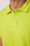 Erkek Polo Yaka Slim Fit Düz Pamuk Pike Yeşil Tişört