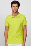 Erkek Polo Yaka Slim Fit Düz Pamuk Pike Yeşil Tişört