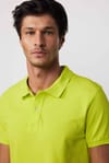 Erkek Polo Yaka Slim Fit Düz Pamuk Pike Yeşil Tişört