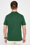 Erkek Slim Fit Dar Kesim %100 Pamuk Düz Pike Yeşil Polo Yaka Tişört