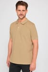 Erkek Slim Fit Dar Kesim %100 Pamuk Düz Pike Kum Rengi Polo Yaka Tişört