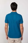 Erkek Polo Yaka Slim Fit Düz Pamuk Pike Petrol Tişört
