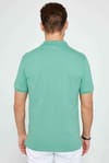 Erkek Slim Fit Dar Kesim %100 Pamuk Düz Pike Yeşil Polo Yaka Tişört
