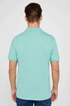 Erkek Slim Fit Dar Kesim %100 Pamuk Düz Pike Yeşil Polo Yaka Tişört