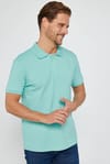 Erkek Slim Fit Dar Kesim %100 Pamuk Düz Pike Yeşil Polo Yaka Tişört