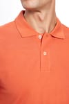 Erkek Slim Fit Dar Kesim %100 Pamuk Düz Pike Tarçın Renk Polo Yaka Tişört