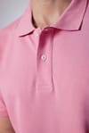 Erkek Slim Fit Dar Kesim %100 Pamuk Düz Pike Lila Polo Yaka Tişört