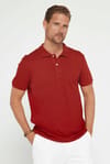 Erkek Slim Fit Dar Kesim %100 Pamuk Düz Pike Bordo Polo Yaka Tişört