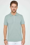 Erkek Slim Fit Dar Kesim %100 Pamuk Düz Pike Mint Polo Yaka Tişört