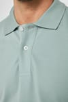 Erkek Slim Fit Dar Kesim %100 Pamuk Düz Pike Mint Polo Yaka Tişört