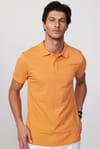 Erkek Polo Yaka Slim Fit Düz Pamuk Pike Yavruağzı Tişört