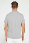 Erkek Slim Fit Dar Kesim %100 Pamuk Düz Pike Gri Polo Yaka Tişört