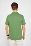 Erkek Slim Fit Dar Kesim %100 Pamuk Düz Pike Yeşil Polo Yaka Tişört