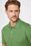 Erkek Slim Fit Dar Kesim %100 Pamuk Düz Pike Yeşil Polo Yaka Tişört