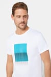Erkek Slim Fit Dar Kesim %100 Pamuk Yumuşak Dokulu Baskılı Beyaz Bisiklet Yaka Tişört