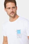Erkek Slim Fit Dar Kesim %100 Pamuk Yumuşak Dokulu Baskılı Beyaz Bisiklet Yaka Tişört