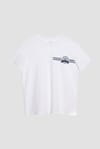 Erkek Slim Fit Dar Kesim %100 Pamuk Yumuşak Dokulu Baskılı Beyaz Bisiklet Yaka Tişört