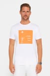Erkek Slim Fit Dar Kesim %100 Pamuk Yumuşak Dokulu Baskılı Beyaz Bisiklet Yaka Tişört