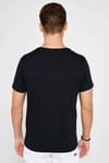 Erkek Slim Fit Dar Kesim %100 Pamuk Yumuşak Dokulu Baskılı Siyah Bisiklet Yaka Tişört