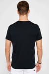 Erkek Slim Fit Dar Kesim %100 Pamuk Yumuşak Dokulu Baskılı Siyah Bisiklet Yaka Tişört