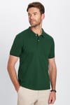 Erkek Slim Fit Dar Kesim Pamuklu Yumuşak Dokulu Serin Tutan Kumaş Düz Pike Haki Polo Yaka Tişört