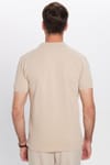Erkek Slim Fit Dar Kesim Pamuklu Yumuşak Dokulu Serin Tutan Kumaş Düz Pike Taş Renk Polo Yaka Tişört
