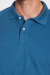 Erkek Slim Fit Dar Kesim Pamuklu Yumuşak Dokulu Serin Tutan Kumaş Düz Pike Petrol Polo Yaka Tişört