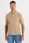 Erkek Slim Fit Dar Kesim Pamuklu Yumuşak Dokulu Serin Tutan Kumaş Düz Pike Bej Polo Yaka Tişört