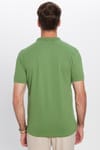 Erkek Slim Fit Dar Kesim Pamuklu Yumuşak Dokulu Serin Tutan Kumaş Düz Pike Yeşil Polo Yaka Tişört