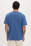 Unisex Relax Fit Rahat Kesim %100 Pamuk Yumuşak Dokulu Hafif Kalın Basic Bisiklet Yaka İndigo Tişört