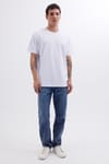 Unisex Relax Fit Rahat Kesim %100 Pamuk Yumuşak Dokulu Hafif Kalın Basic Bisiklet Yaka Beyaz Tişört