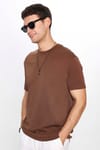 Unisex Relax Fit Rahat Kesim %100 Pamuk Yumuşak Dokulu Basic Bisiklet Yaka Taş Tişört