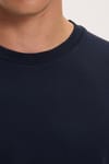 Unisex Relax Fit Rahat Kesim %100 Pamuk Yumuşak Dokulu Hafif Kalın Bisiklet Yaka Lacivert Tişört